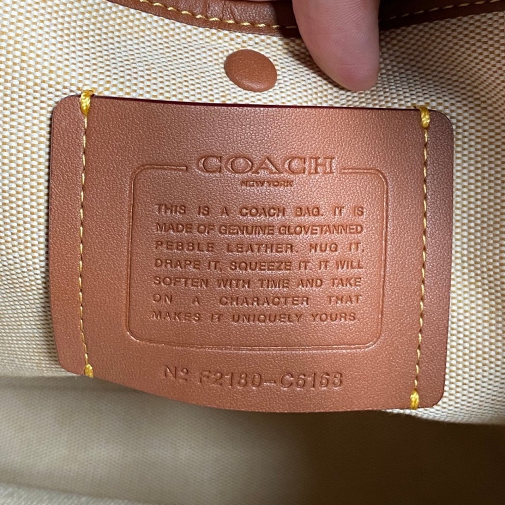 Coach Rouge 39 Tan Tote with Animal Creature Patches: Owl Turtle Cat Mushroom - Picture 10 of 14